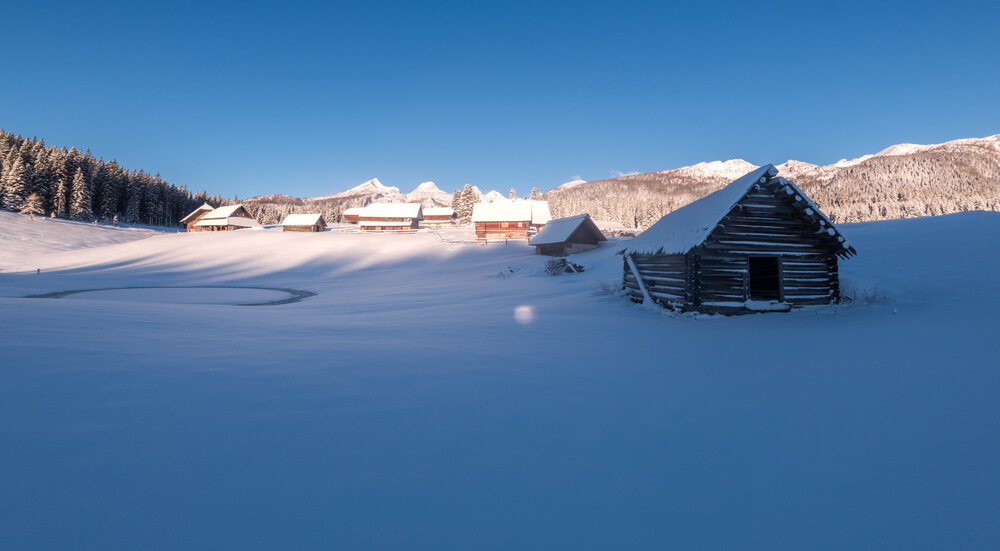 Pokljuka recouvert de neige en hiver ©Shutterstock