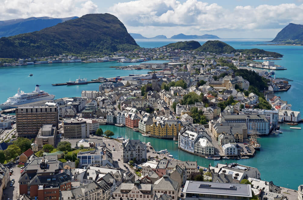 Vue aérienne sur Ålesund en Norvège ©Shutterstock