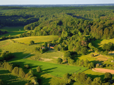 Vue aérienne sur le Parc Naturel Régional du Perche © Normandie Tourisme