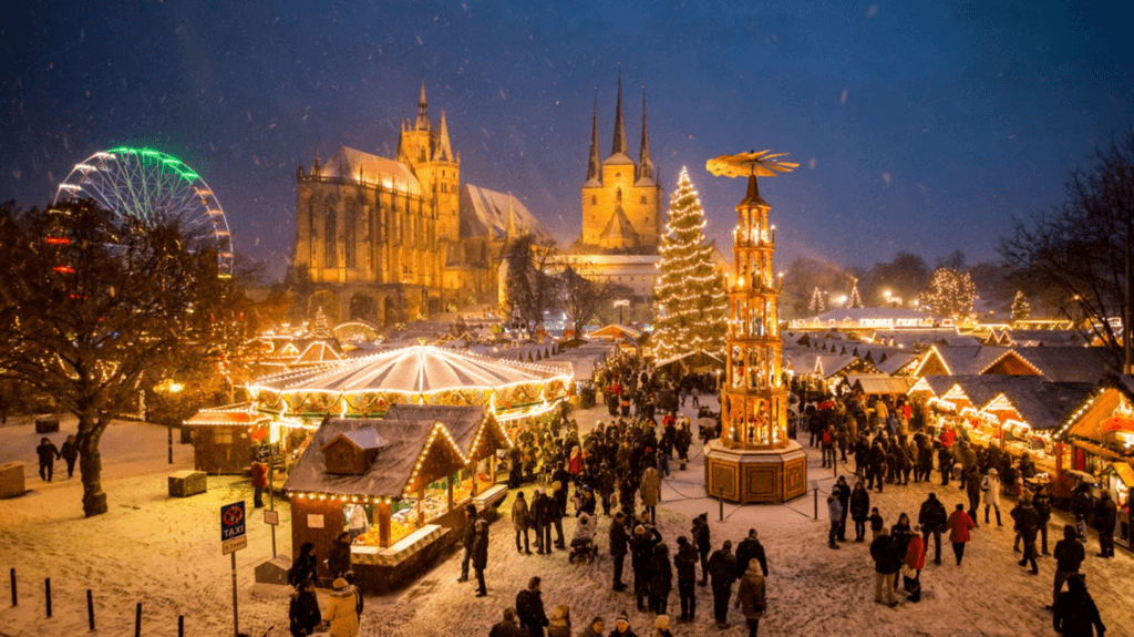 Marché de Noël Passau – Christkindlesmarkt au pied de la Cathédrale Saint-Etienne © Geo